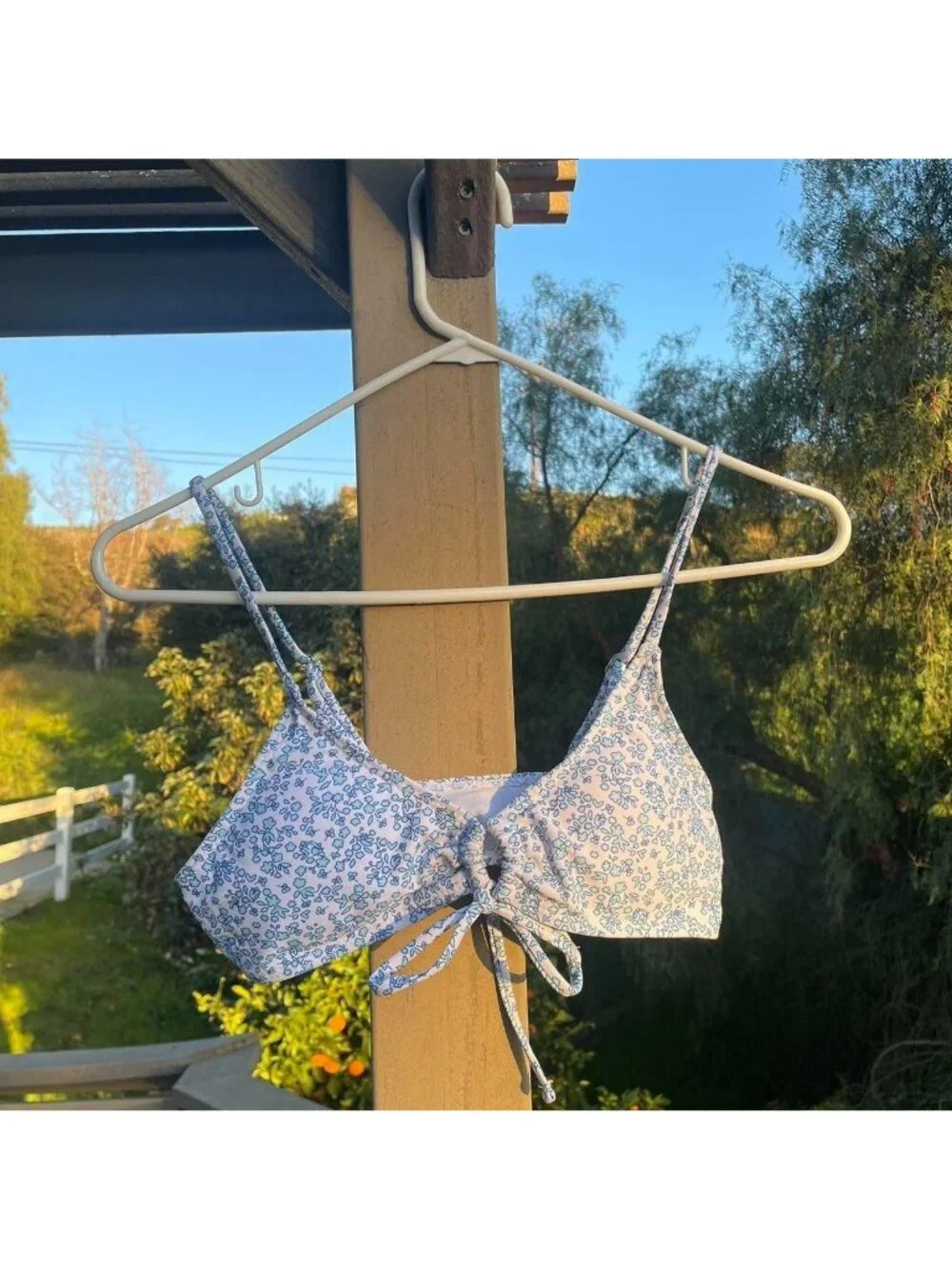 Blue Coquette Cottagecore Dainty Floral Bikini Top